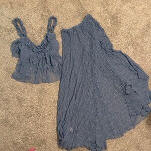 Zara - Chic Blue Maxi Skirt